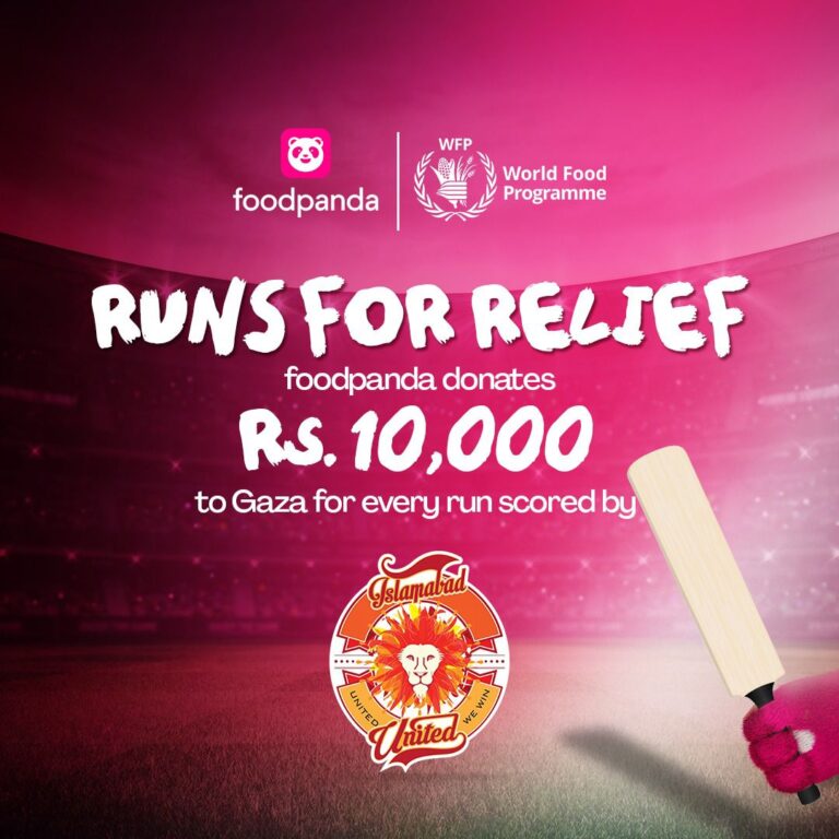 Run for Gaza: foodpanda Pledges PKR 10,000 For Every Islamabad United Run