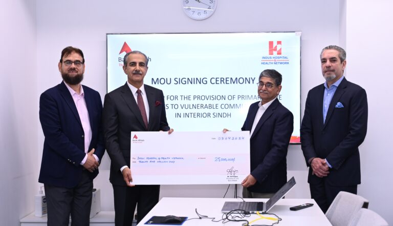 Bank Alfalah and Indus Hospital collaborates to establish a primary healthcare facility in flood-impacted areas in Sindh