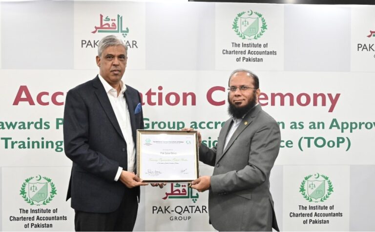 ICAP Awards Pak-Qatar Group Accreditation as an Approved Training Organization outside Practice (TOoP)