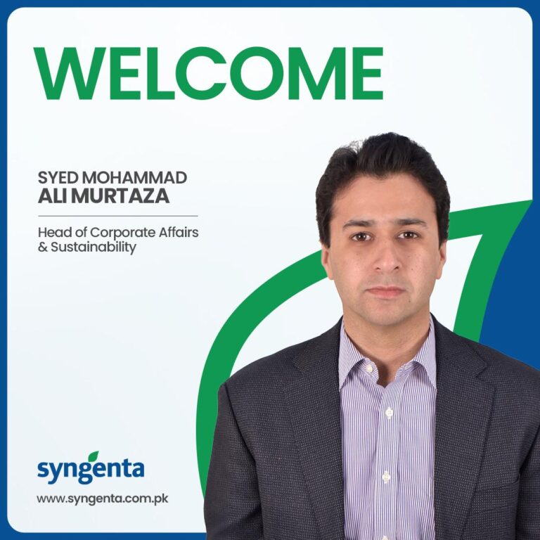 Syngenta Pakistan Appoints Mohammad Ali Murtaza as Head of Corporate Affairs & Sustainability