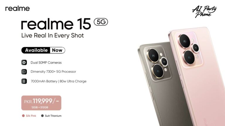 realme 15 Series 5G Hits the Shelves in Pakistan with AI Edit Genie, Stunning Triple 50MP Ultra Clear Camera & Thinnest 7000mAh Battery