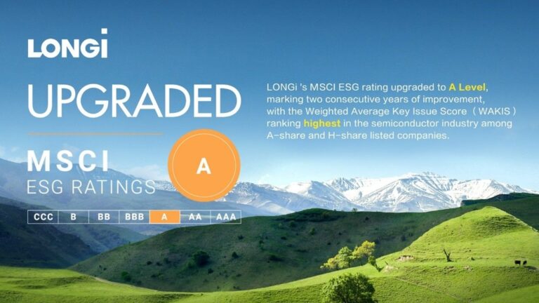LONGi Receives MSCI ESG Rating Upgrade to A Level