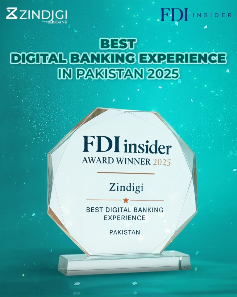 Zindigi Wins ‘Best Digital Banking Experience (Pakistan) Award at FDI Insider Awards UK