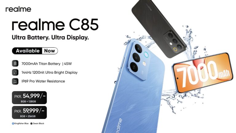 realme C85 Now Available in Pakistan, Featuring 7000mAh Titan Ultra Battery, 144Hz 1200nits Ultra-Bright Display – 8GB+128GB at PKR 54,999, 8GB+256GB at PKR 59,999