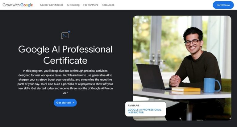 Google New AI Professional Certificate now available in Pakistan